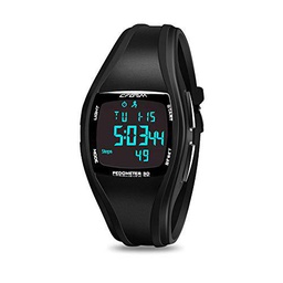 Reloj Digital Hombre Deportivos Numeros Grandes Negro con Podómetro