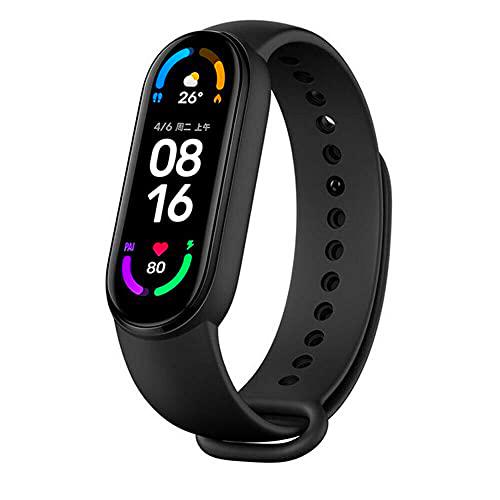 Xiaomi Mi Band 6 1.56 Pulgadas Pantalla táctil Completa Fitness Traceker 24h Ritmo cardíaco Oxígeno en Sangre Pulsera Deportiva 5ATM Impermeable Mi Smart Bracelet 6 Versión estándar (Negro)