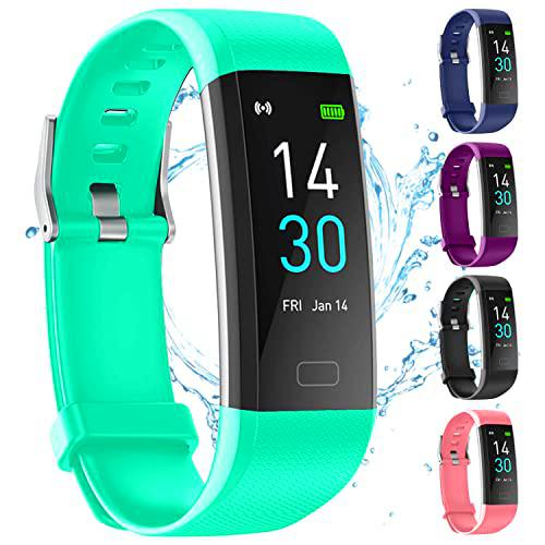 joyliveCY Fitness Tracker para Niños Impermeable IP68 Negro Niños Inteligente Pulsera con Podómetro Pulsómetros Monitor de Sueño Contador de Caloría (Green)