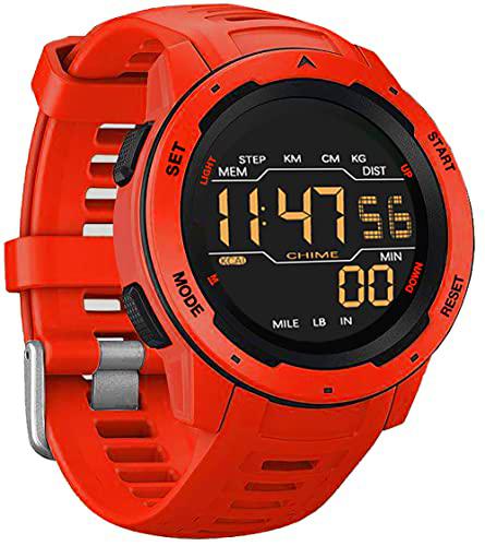 findtime Fitness Tracker Hombre Mujer Digital Deporte Militar Smartwatch Podómetro Contador de Calorías Cronógrafo LED Cronómetro 5 ATM Resistente al agua