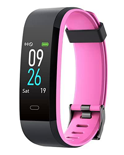 ASIAMENG Pulsera Actividad Inteligente IP68 Impermeable Smartwatch con Pulsómetros Monitor de Sueño Deportivo Pulsera Podómetro (Rosado)