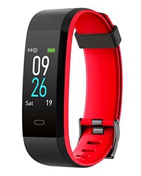 ASIAMENG Pulsera Actividad Inteligente IP68 Impermeable Smartwatch con Pulsómetros Monitor de Sueño Deportivo Pulsera Podómetro (Rojo)