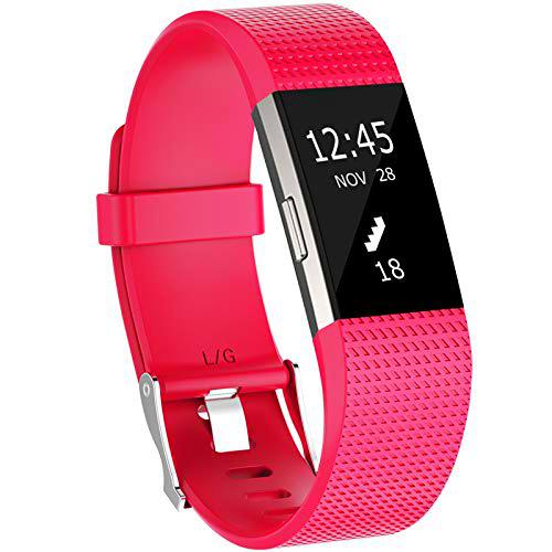 KingAcc Correa para Fitbit Charge 2, Silicona Suave Pulsera de Respueto con Hebilla de Metal Compatible con Fitbit Charge 2 smartwatch