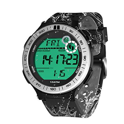 Reloj de pulsera con podómetro para hombre, 100 m, impermeable