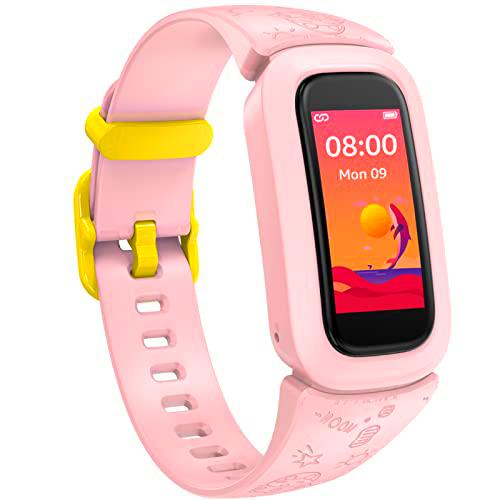 Reloj de fitness para niños, podómetro infantil con reloj de frecuencia cardíaca SpO2