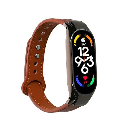 kwmobile Correa compatible con Xiaomi Mi Band 7 - Pulsera de piel auténtica