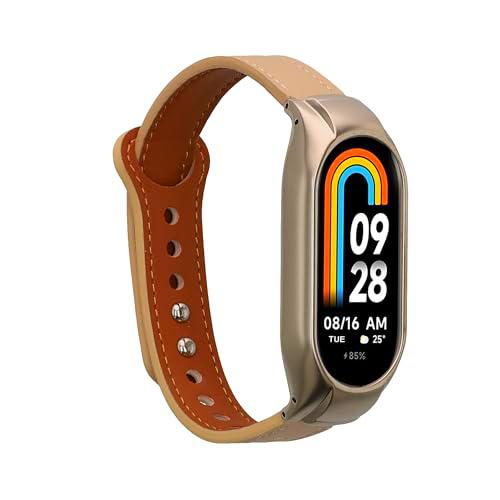 kwmobile Correa compatible con Xiaomi Mi Band 8 - Pulsera de piel auténtica