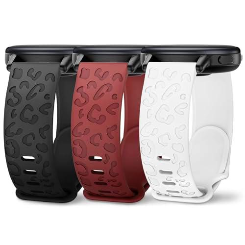 Wizvv Pulsera con grabado de leopardo compatible con Garmin Venu 2S/Vivoactive 4S/Venu 3S/Forerunner 265S