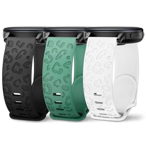 Wizvv Pulsera con grabado de leopardo compatible con Garmin Venu 2S/Vivoactive 4S/Venu 3S/Forerunner 265S