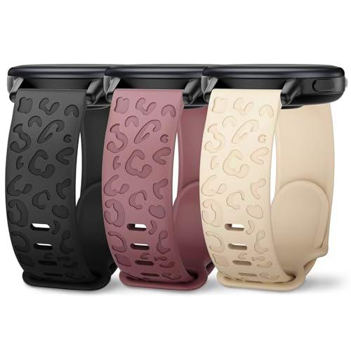 Wizvv Pulsera con grabado de leopardo compatible con Garmin Venu 2S/Vivoactive 4S/Venu 3S/Forerunner 265S