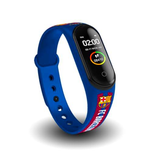 FIT &amp; FUN Pulsera de Actividad Smart Band con Correa Oficial FC Barcelona