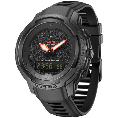 Reloj deportivo digital militar para hombre impermeable de 50 m con termómetro cronómetro alarma cuenta regresiva doble tiempo con altímetro