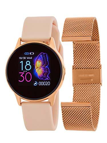 Marea Smart B58001/4 Brazalete Intercambiable Acero Oro Rosa y Silicona Rosa